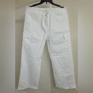 Womens white Parachute Pants Size Large New w/out tags